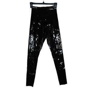 Commando Leggings XS Black Faux Patent Leather Pleather Ankle High Rise Pants